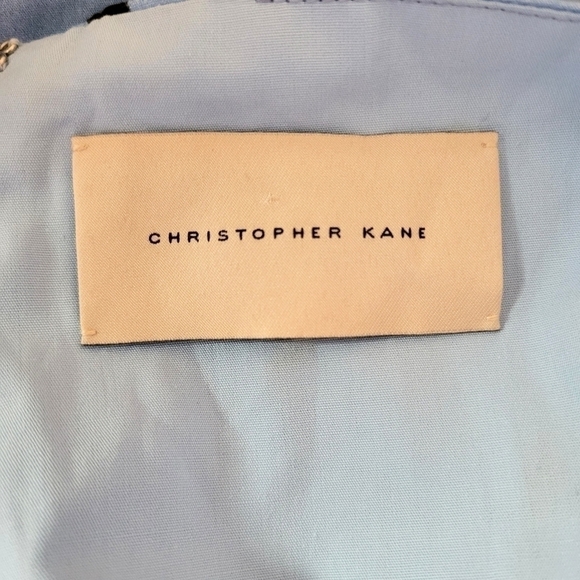 Christopher Kane blue floral brushstrokes peplum sleeveless dress size 2 - Picture 13 of 16